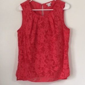 Liz Clairborne Coral Sheer Blouse Sleeveless Lg